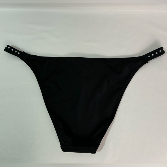 Aqua Swim Black Bikini Bottom Rhinestone Trimmed Lg New - Picture 5 of 8
